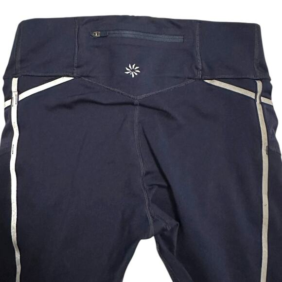 Athleta Reflective Stride Leggings Navy Blue Women's Size Small Athletic Running - Picture 3 of 10